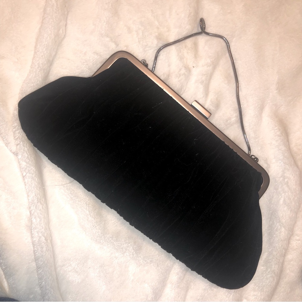 Mary Kay NWOT Black Velvet Clutch Small Shoulder Purse w Dust-bag